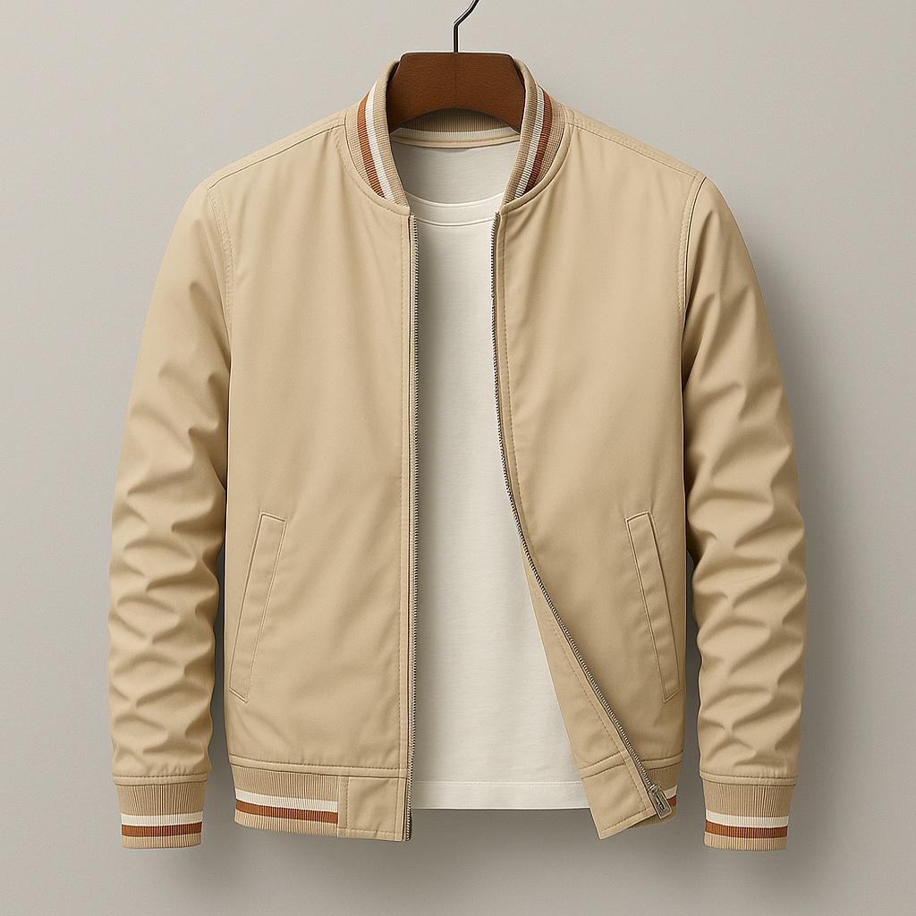Alexander | Bomberjacka herr med randdetaljer - Beige