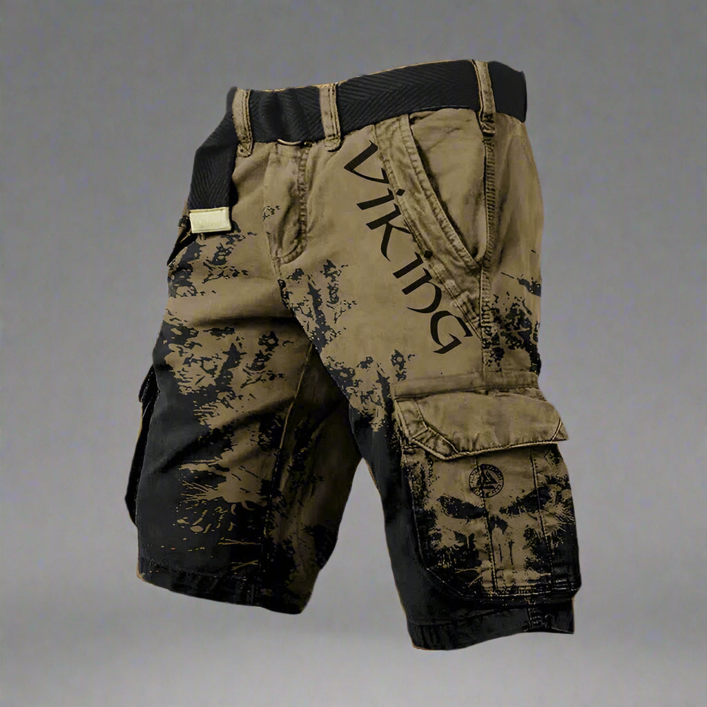 Alfie | Cargoshorts herr med vikingatryck