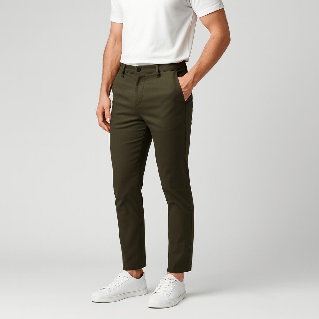Edward | Chinos herr i stretch med smal passform - Grön