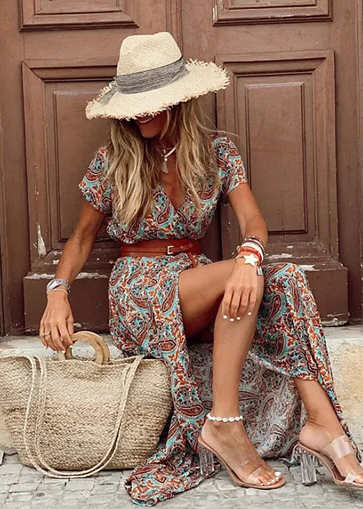 Emily | Boho-maxiklänning dam med V-ringning - bild 5
