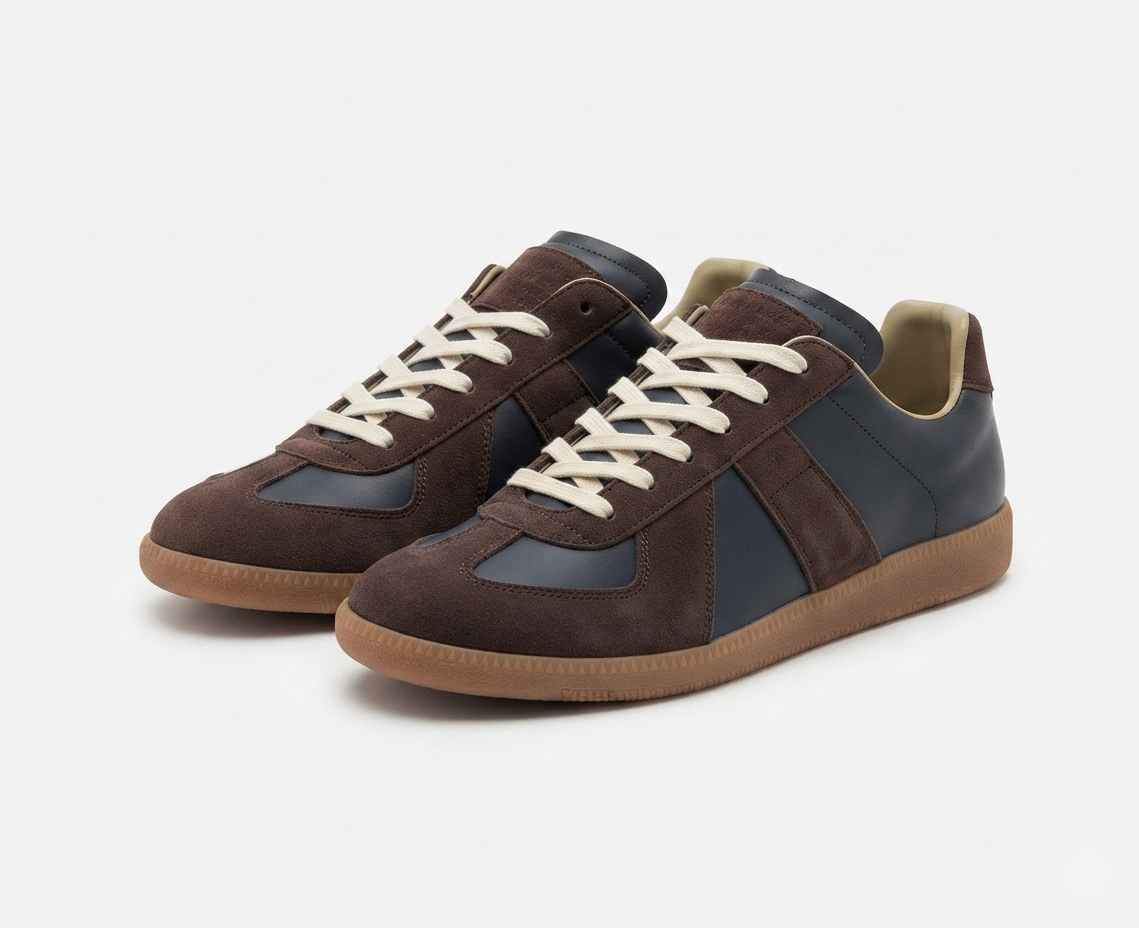 Erik | Sneakers för herr i mocka och läder - Blå