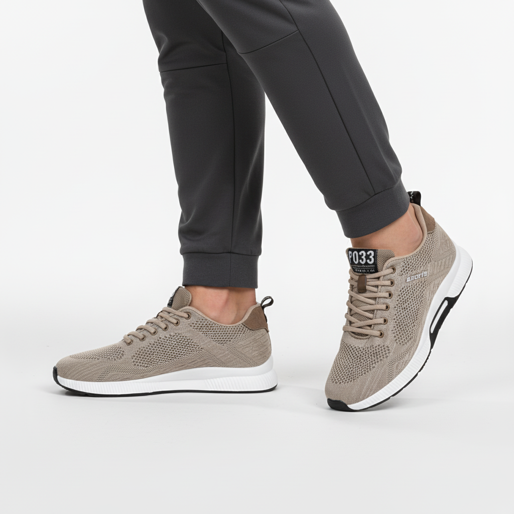 George | Sneakers herr med dold höjning - Beige