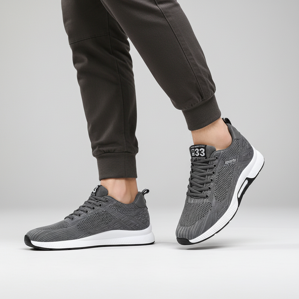 George | Sneakers herr med dold höjning - Grå