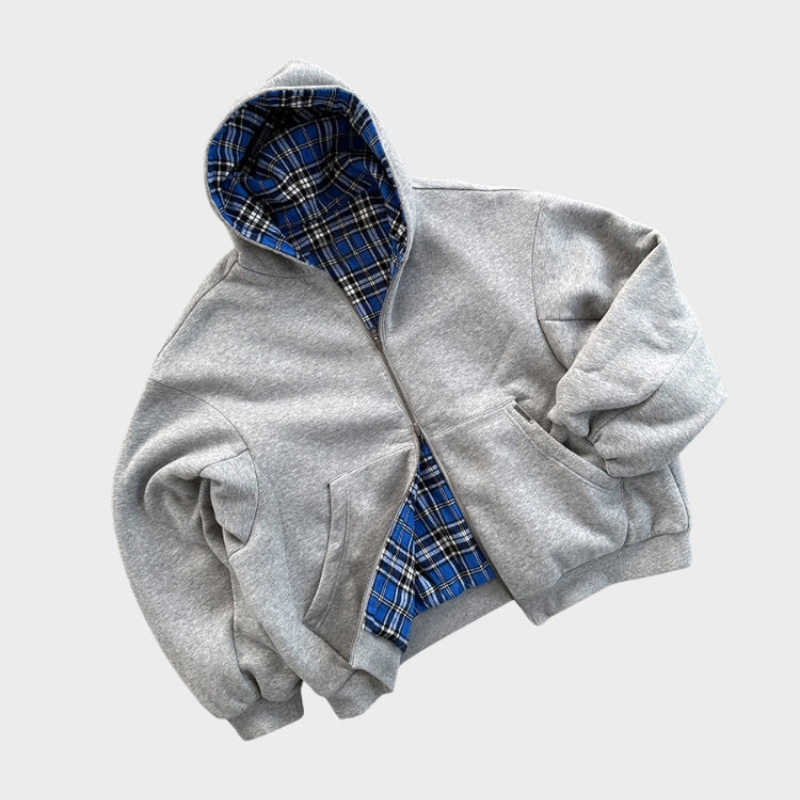 Ingvar | Vändbar oversize hoodie med dragkedja - bild 4