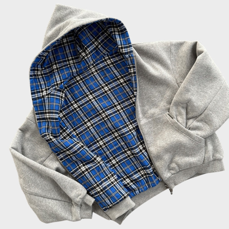 Ingvar | Vändbar oversize hoodie med dragkedja - bild 5