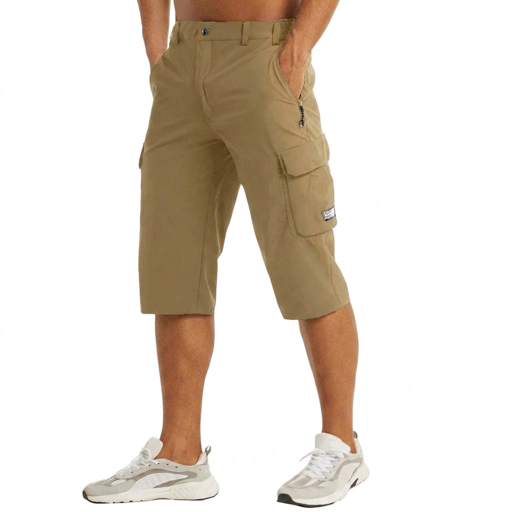 Jacob | Cargoshorts herr med knälängd - Khaki