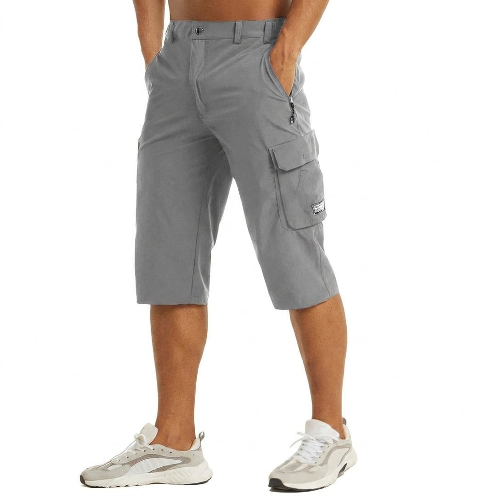 Jacob | Cargoshorts herr med knälängd - Ljusgrå