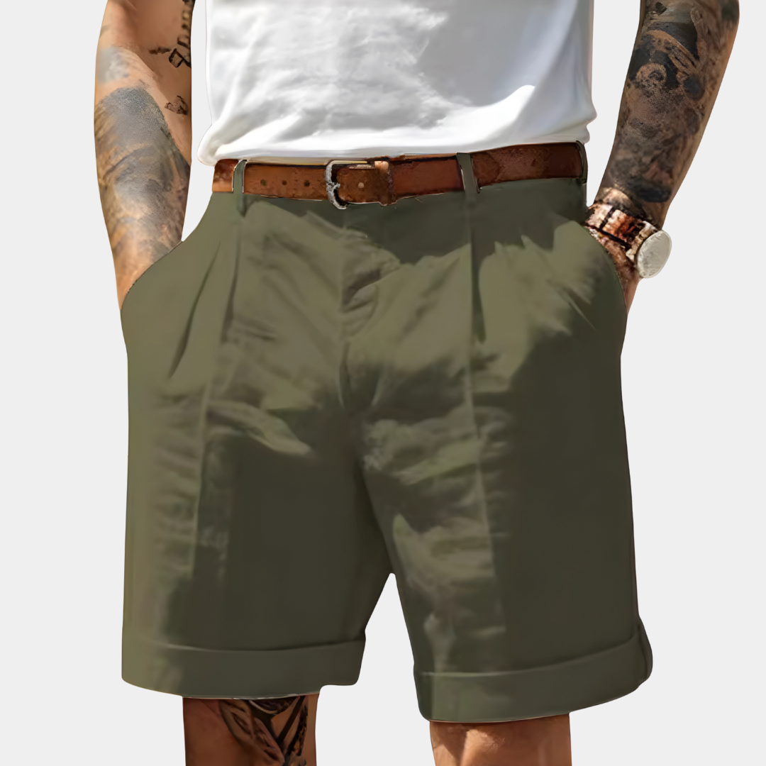 James | Shorts herr i bomull med pressveck