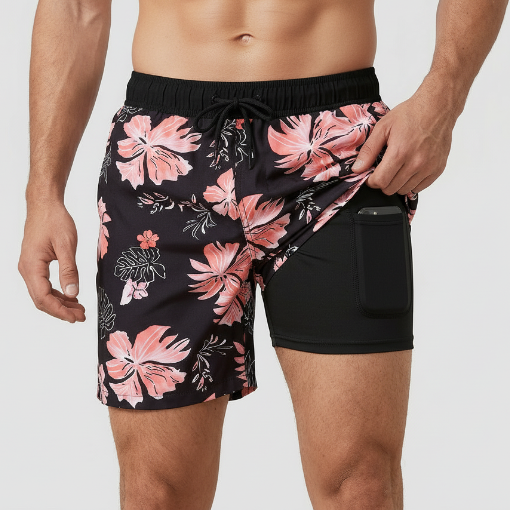 Kenneth | Badshorts herr, snabbtorkande med kompressionsfoder