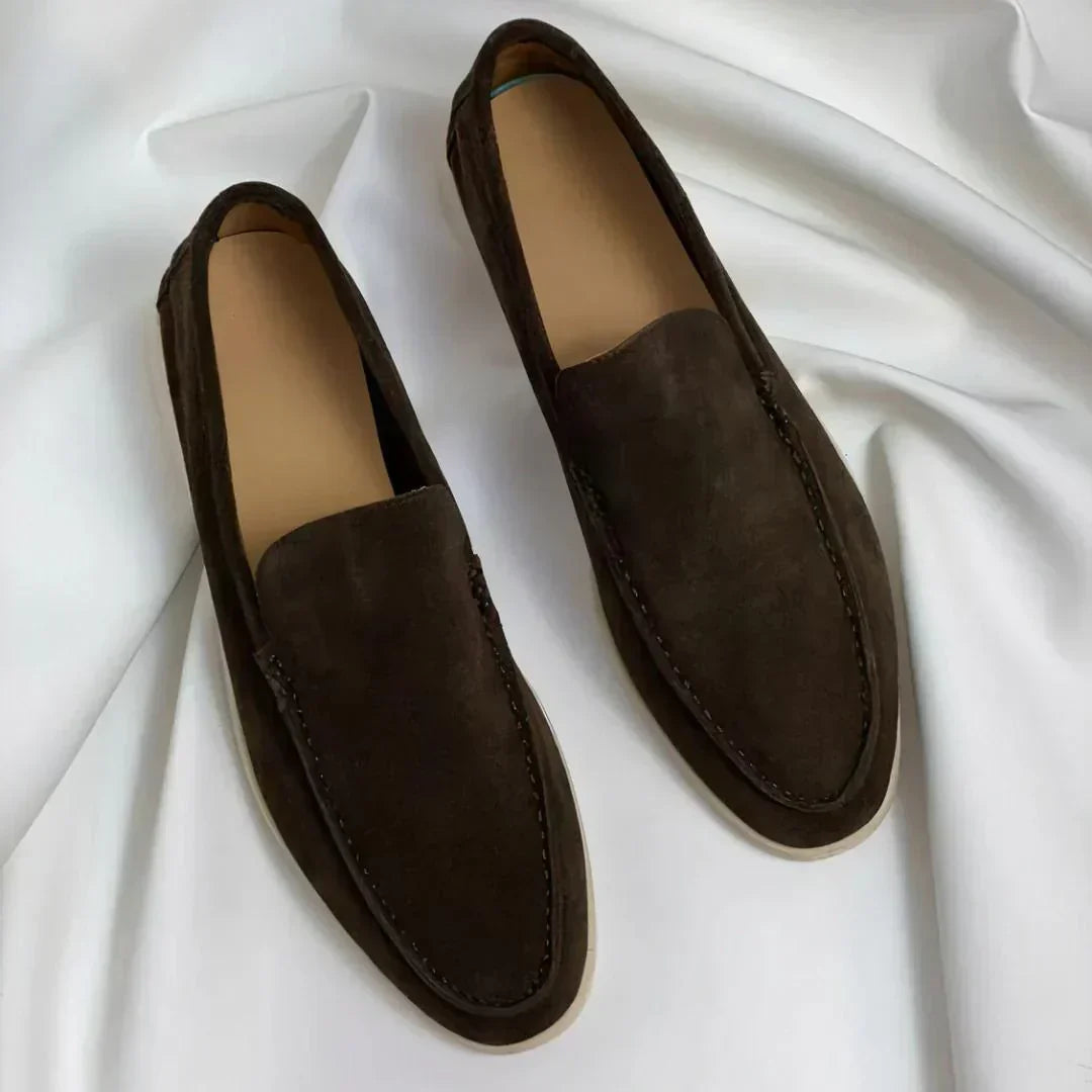 Louis | Slip-on loafers herr i mocka - Brun