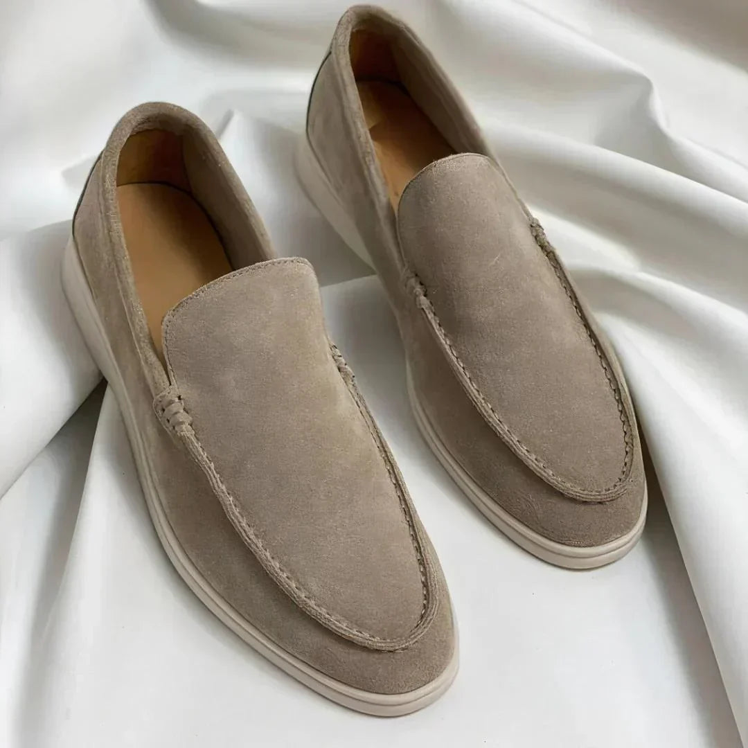 Louis | Slip-on loafers herr i mocka - Khaki