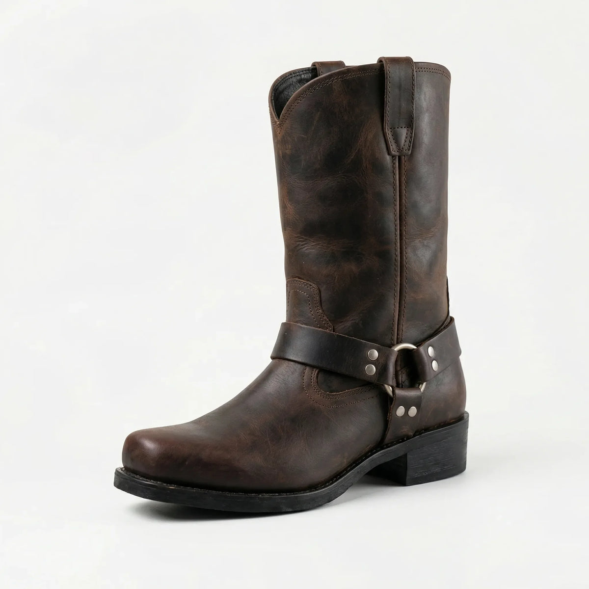 Ludvig | Cowboyboots för herr i skinn - Ekbrun