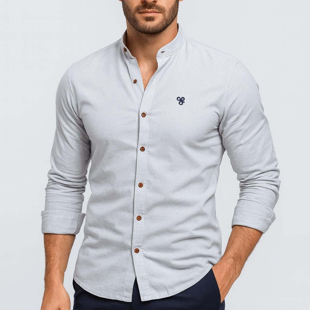 Mattias | Långärmad skjorta för herr, slim fit - Grå