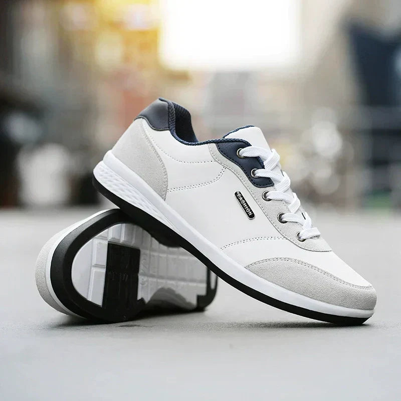 Nathan | Sneakers herr med dämpning och snörning - Vit