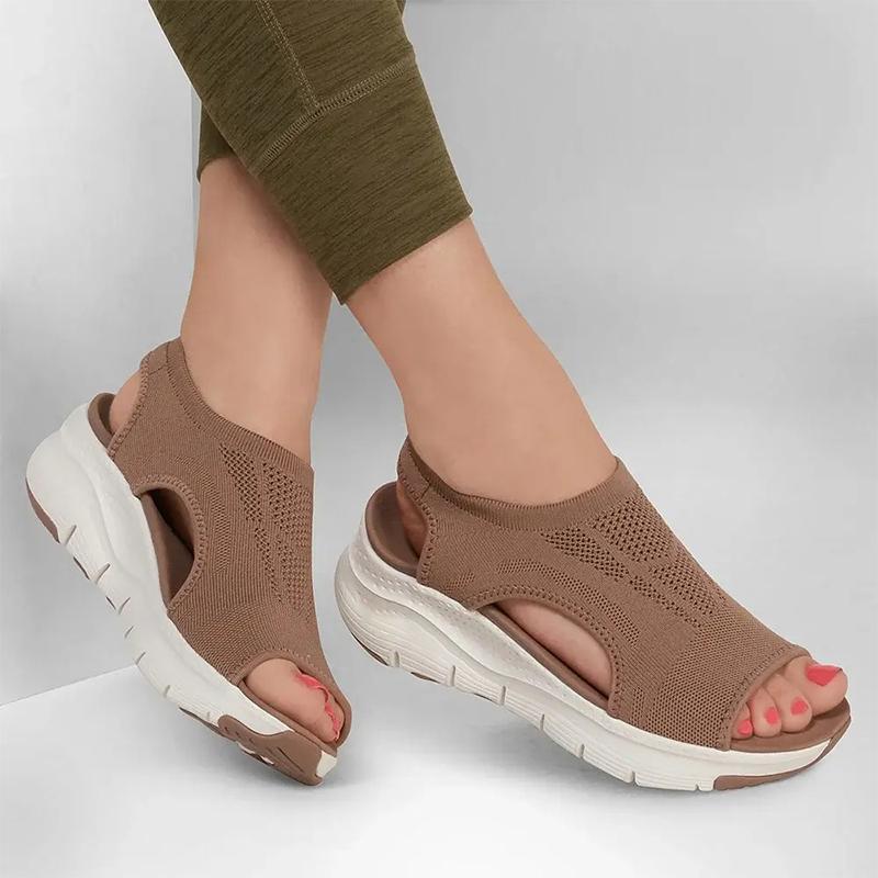 Orla | Slip-on-sandaler dam med kilklack i stickat material - bild 6
