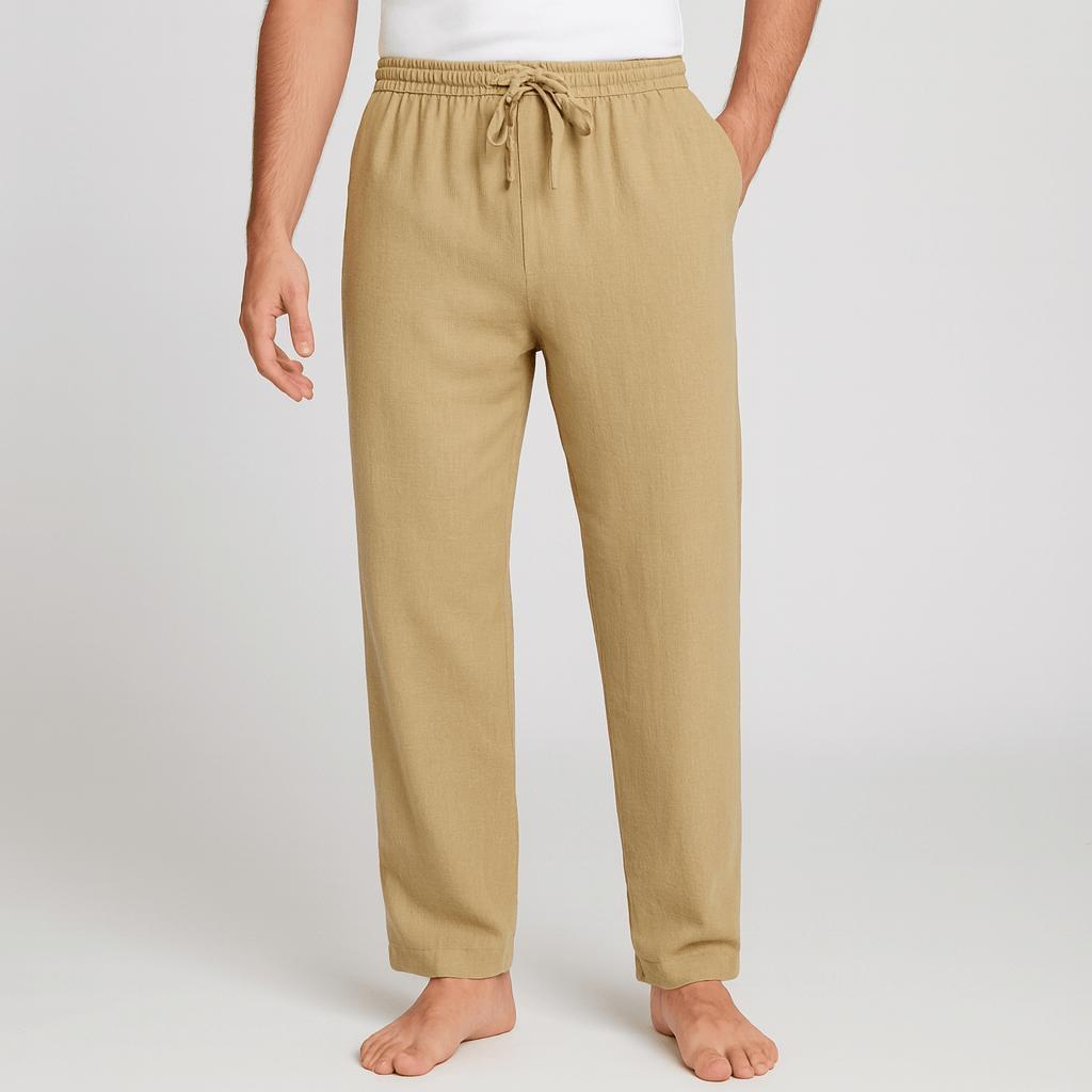Toby | Linnebyxor herr med dragsko - Khaki
