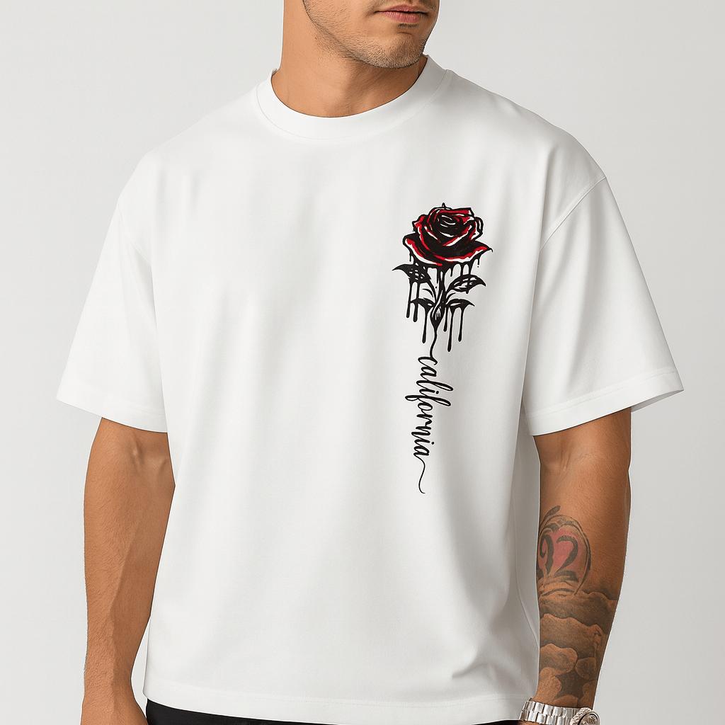 Tanzanix | T-shirt med rosentryck och ledig passform