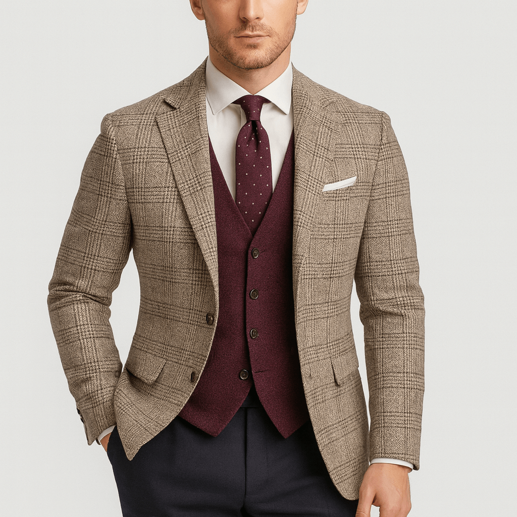 Alfie | Kavaj herr i slim fit - Brun