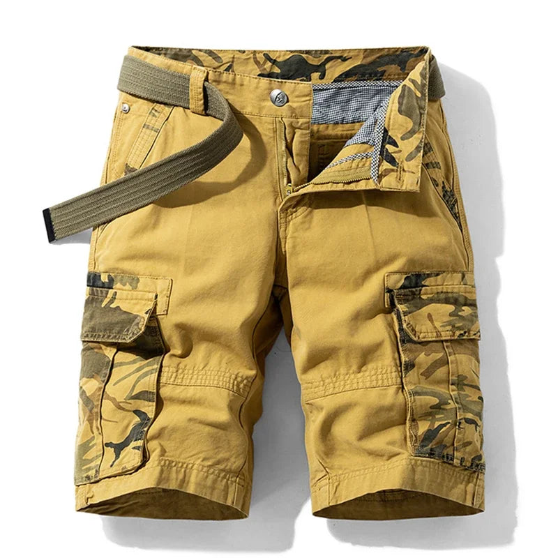 Archie | Cargoshorts herr i bomull med avslappnad passform - Khaki