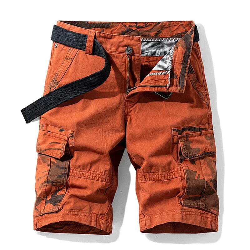 Archie | Cargoshorts herr i bomull med avslappnad passform - Orange
