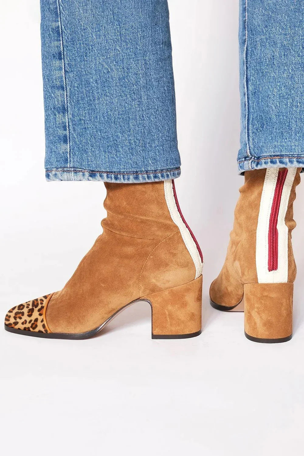Edith | Ankelboots dam i mocka med blockklack - bild 7
