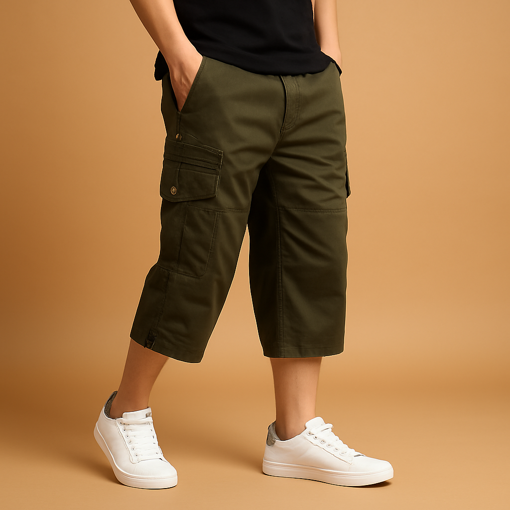 Edward | Cargoshorts herr i bomull, lång modell