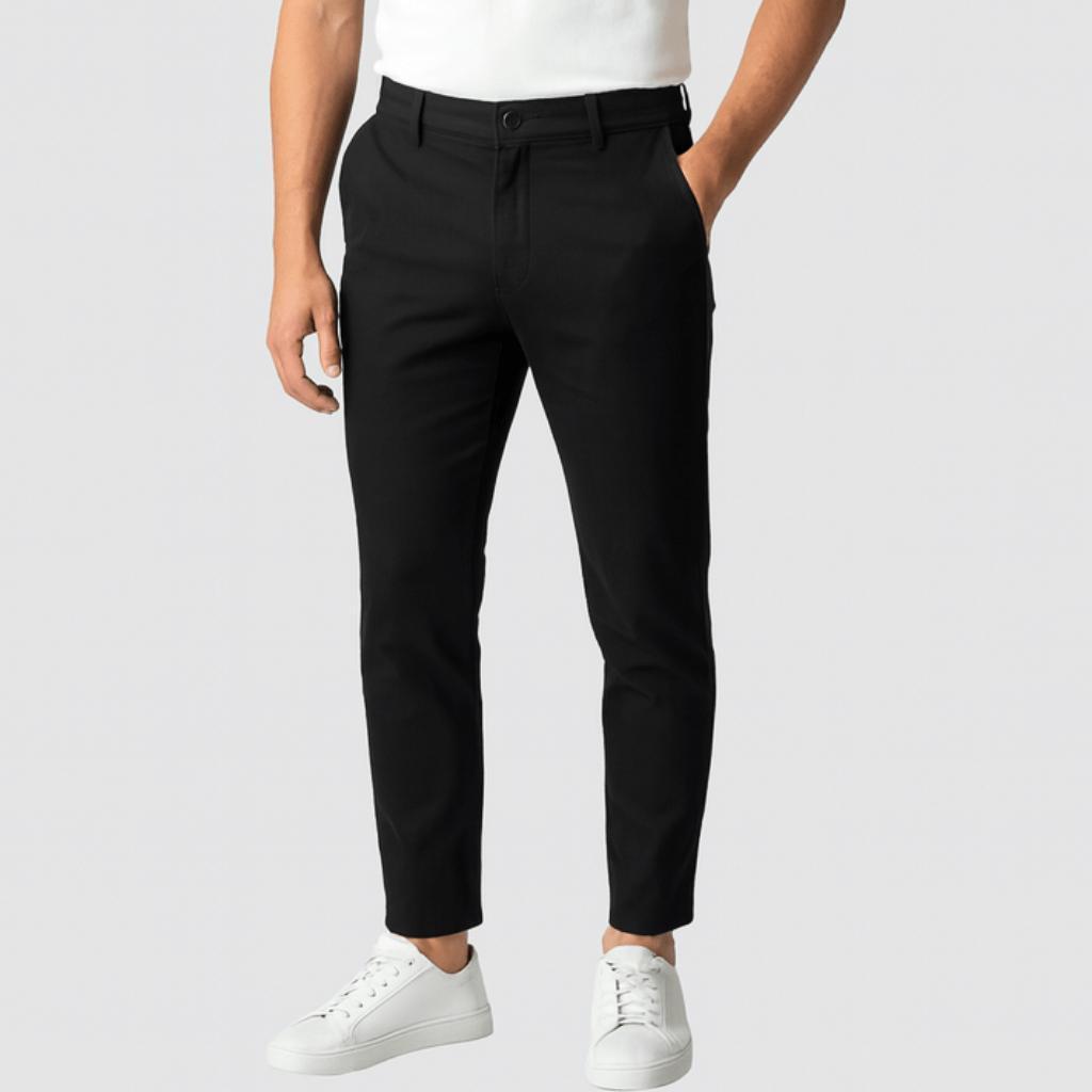 Edward | Chinos herr i stretch med smal passform - Svart