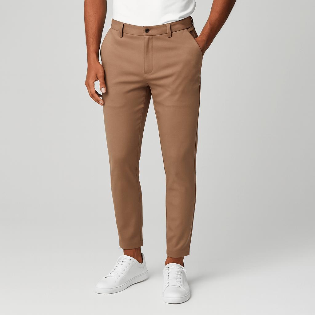 Edward | Chinos herr i stretch med smal passform - Brun