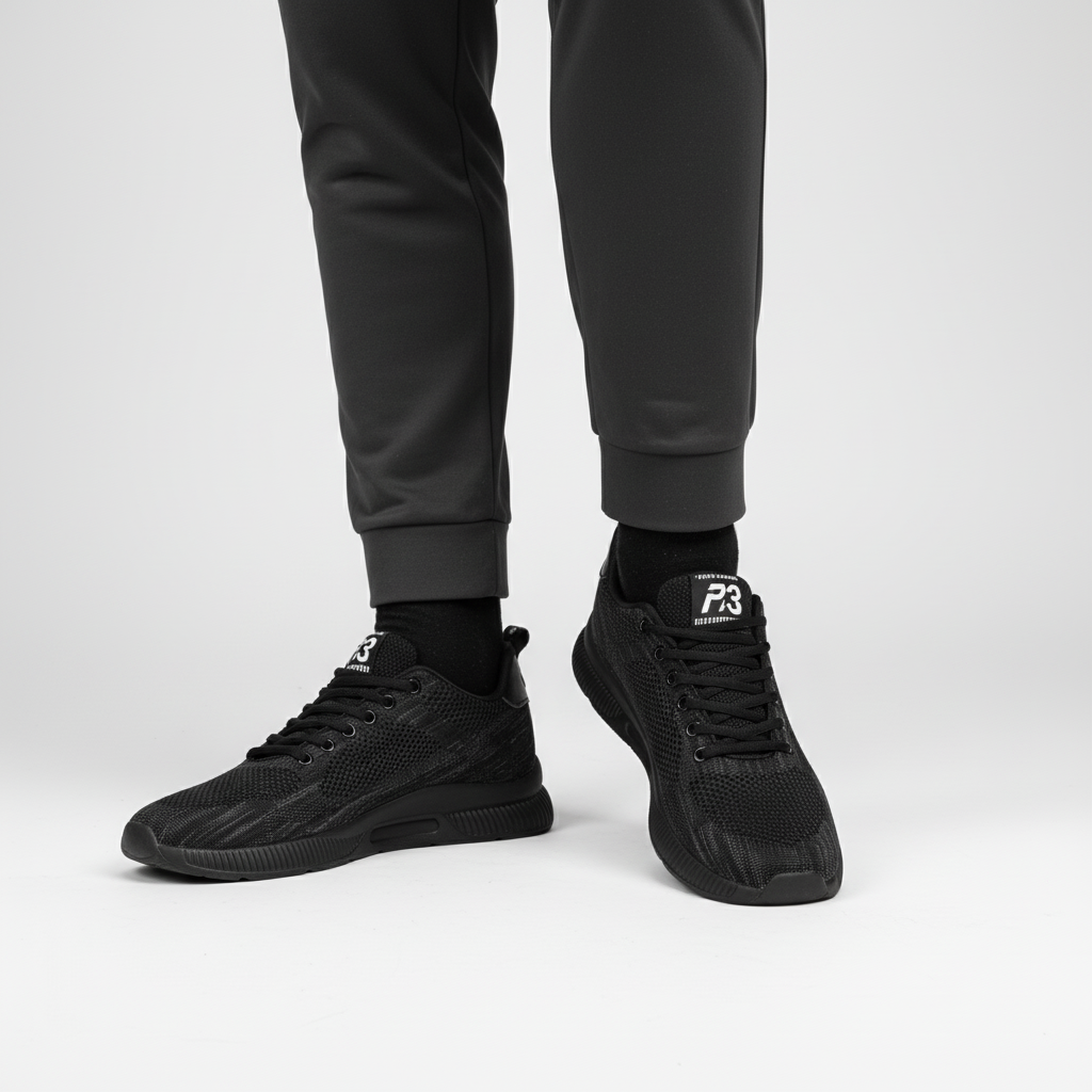 George | Sneakers herr med dold höjning - Svart