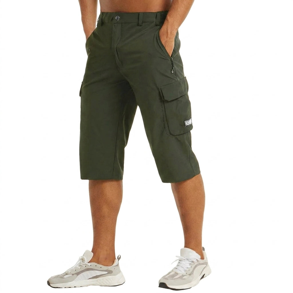 Jacob | Cargoshorts herr med knälängd - Mörkgrön