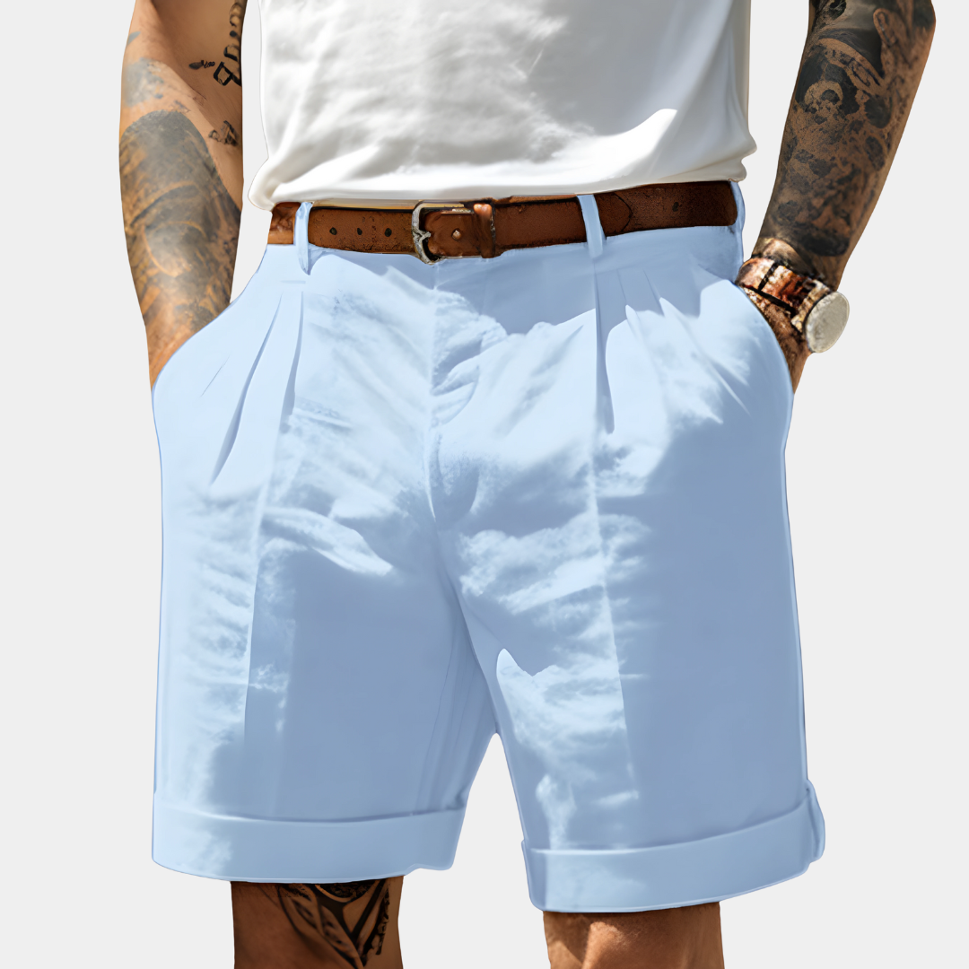 James | Shorts herr i bomull med pressveck