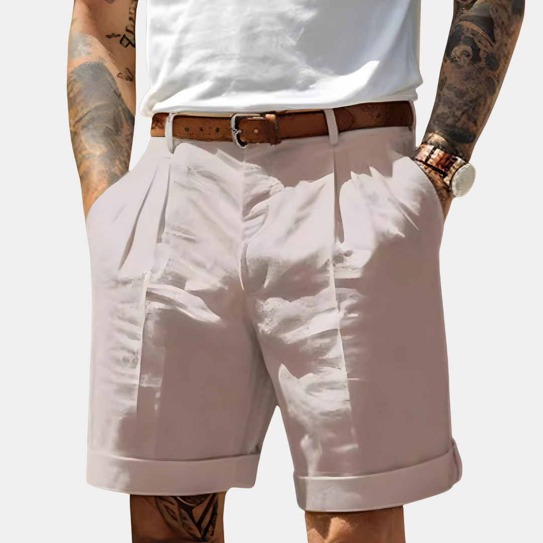 James | Shorts herr i bomull med pressveck
