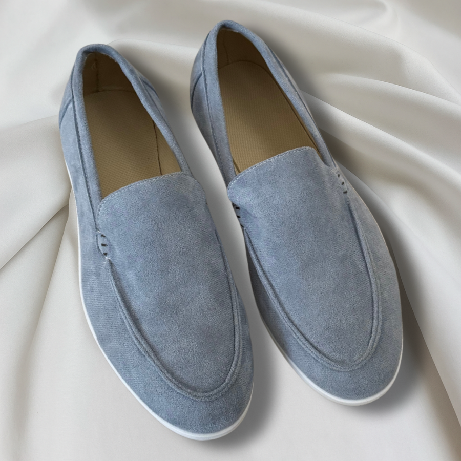 Louis | Slip-on loafers herr i mocka - Blå