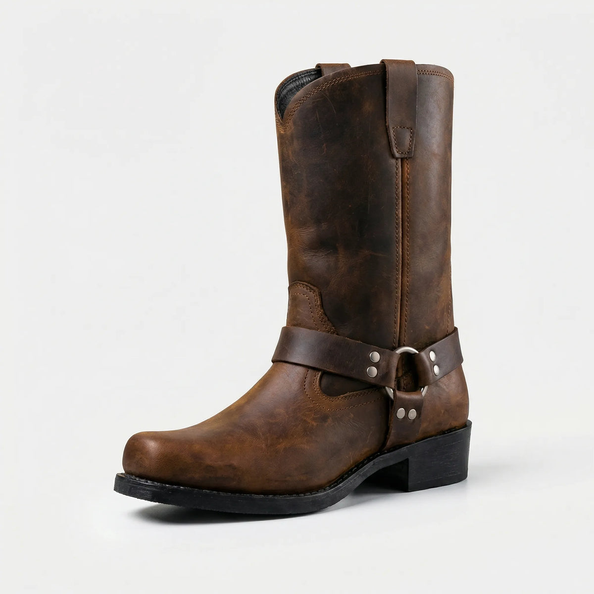 Ludvig | Cowboyboots för herr i skinn - Konjak