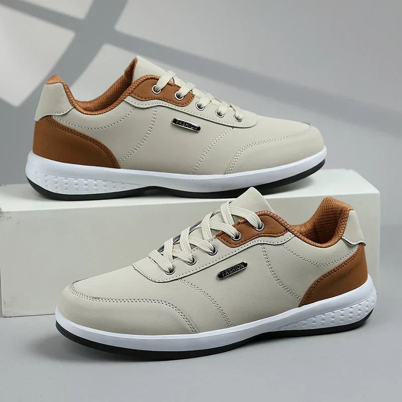 Nathan | Sneakers herr med dämpning och snörning - Beige