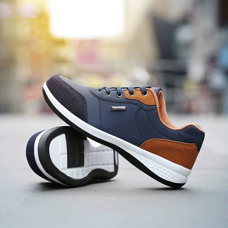 Nathan | Sneakers herr med dämpning och snörning - Blå