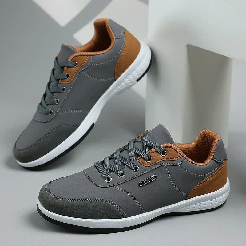 Nathan | Sneakers herr med dämpning och snörning - Grå