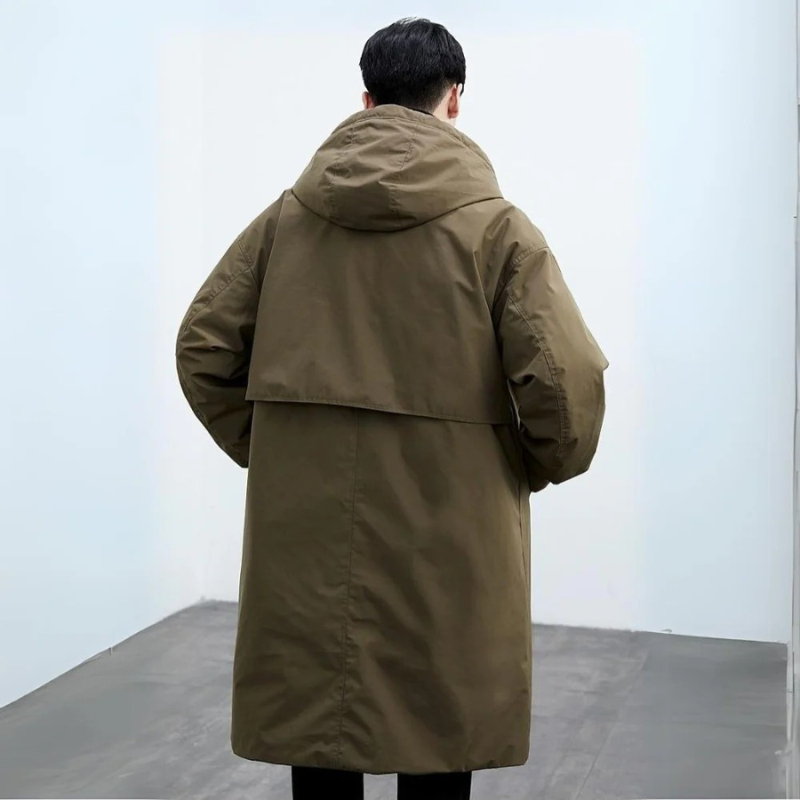 Olle | Lång trenchcoat med huva för herr - bild 4