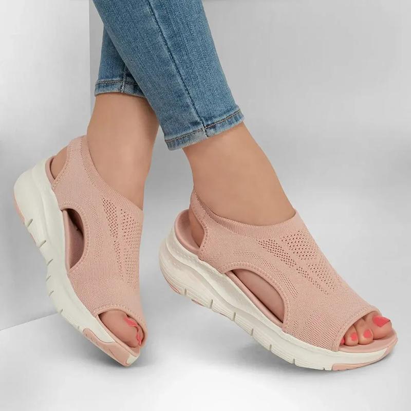 Orla | Slip-on-sandaler dam med kilklack i stickat material - bild 7