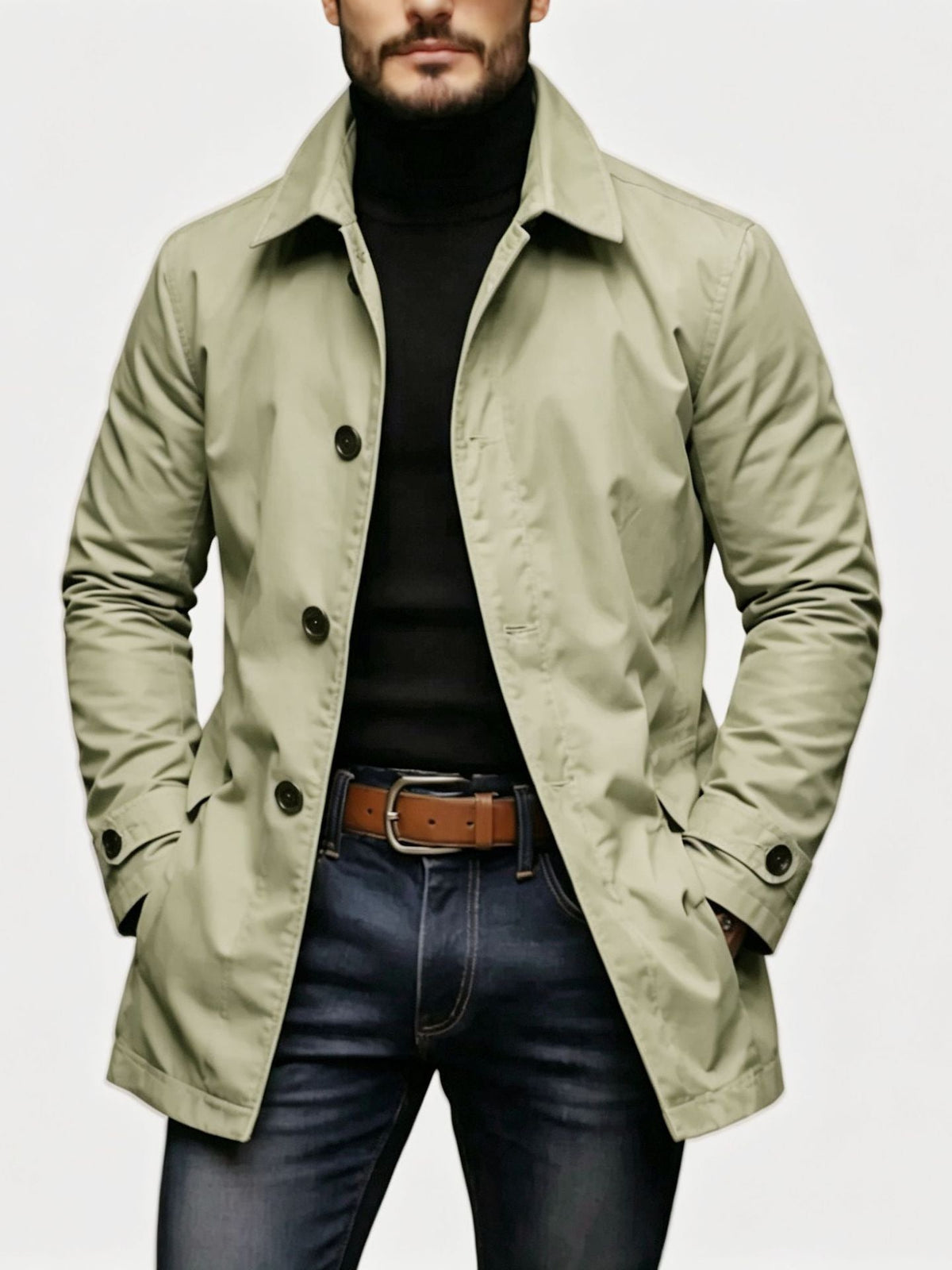 Reece | Rock herr i enkelknäppt modell - Khaki