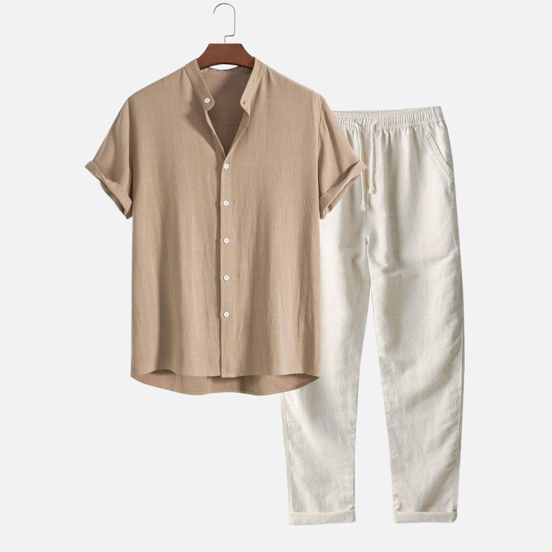 Samuel | Tvådelat set herr i linne - Beige
