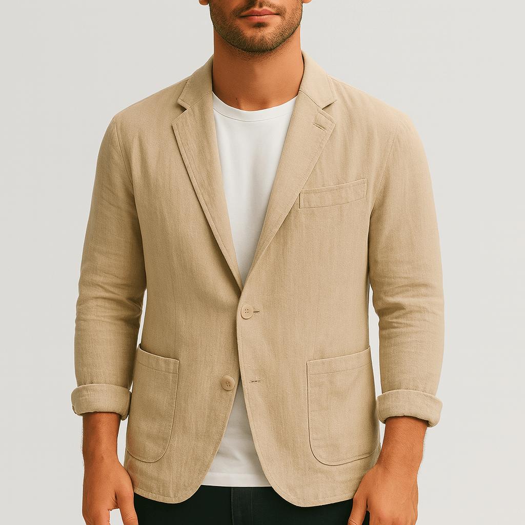 William | Kavaj herr i lätt, ostrukturerad modell - Beige